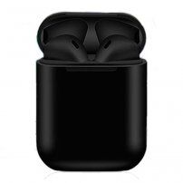 i18 TWS vezeték nélküli fülhallgató töltő borítóval Apple eszközökhöz - fekete