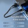 Wiwu 3az1 fonott adatátviteli és töltő kábel USB-A / USB-C / Lightning / micro USB csatlakozókkal - iPhone / iPad / iPod / AirPods - 1,2 m - fekete