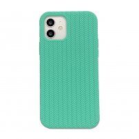 Szilikon tok fonott mintával - iPhone 11 Pro Max - türkizkék