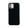 Szilikon tok fonott mintával - iPhone 12 - fekete