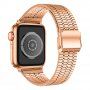 Széles rozsdamentes acél szíj - Apple Watch 42mm / 41mm / 40mm / 38mm - rózsaszín-arany