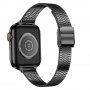 Vékony rozsdamentes acél szíj - Apple Watch Ultra 49mm / 46mm / 45mm / 44mm / 42mm - fekete
