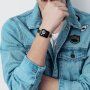 Vékony rozsdamentes acél szíj - Apple Watch Ultra 49mm / 46mm / 45mm / 44mm / 42mm - fekete