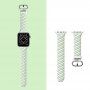 Összefonott szilikon szíj - Apple Watch Ultra 49mm / 46mm / 45mm / 44mm / 42mm - fehér-zöld