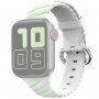 Összefonott szilikon szíj - Apple Watch Ultra 49mm / 46mm / 45mm / 44mm / 42mm - fehér-zöld