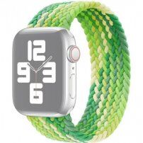 Nylon színes fontott körpánt - Apple Watch 42mm / 41mm / 40mm / 38mm - L - zöld