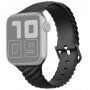 Összefonott szilikon szíj - Apple Watch 42mm / 41mm / 40mm / 38mm - fekete