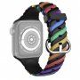 Összefonott szilikon szíj - Apple Watch Ultra 49mm / 46mm / 45mm / 44mm / 42mm - fekete-szivárvány