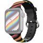 Összefonott szilikon szíj - Apple Watch Ultra 49mm / 46mm / 45mm / 44mm / 42mm - fekete-szivárvány