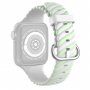 Összefonott szilikon szíj - Apple Watch Ultra 49mm / 46mm / 45mm / 44mm / 42mm - fehér-zöld