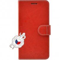 FIXED FIT flip cover borító steppeléssel - iPhone 12 mini - piros