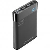 Cellularline FreePower Manta HD külső akkumulátor / powerbank USB-C / USB portokkal - 5 000 mAh - fekete