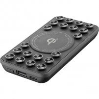 Cellularline Octopus 5000 mAh vezeték nélküli külső akkumulátor / powerbank tapadókorongokkal - fekete