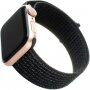 FIXED Nylon Strap nylon szíj - Apple Watch 42mm / 41mm / 40mm / 38mm - fényvisszaverő fekete