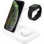 FIXED PowerStation 3 az 1-ben állvány vezeték nélküli töltéssel iPhone / Apple Watch / AirPods - fehér