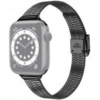 Vékony rozsdamentes acél szíj - Apple Watch Ultra 49mm / 46mm / 45mm / 44mm / 42mm - fekete