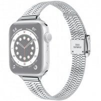Vékony rozsdamentes acél szíj - Apple Watch Ultra 49mm / 46mm / 45mm / 44mm / 42mm - ezüst