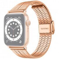 Széles rozsdamentes acél szíj - Apple Watch Ultra 49mm / 46mm / 45mm / 44mm / 42mm - rózsaszín-arany