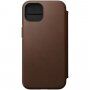 Nomad MagSafe Rugged Folio flip cover bőr tok - iPhone 13 - barna