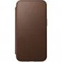 Nomad MagSafe Rugged Folio flip cover bőr tok - iPhone 13 - barna
