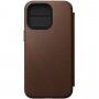 Nomad MagSafe Rugged Folio flip cover bőr tok - iPhone 13 Pro - barna