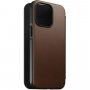 Nomad MagSafe Rugged Folio flip cover bőr tok - iPhone 13 Pro - barna