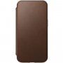 Nomad MagSafe Rugged Folio flip cover bőr tok - iPhone 13 Pro - barna