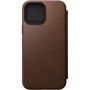 Nomad MagSafe Rugged Folio flip cover bőr tok - iPhone 13 Pro Max - barna