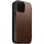 Nomad MagSafe Rugged Folio flip cover bőr tok - iPhone 13 Pro Max - barna