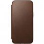 Nomad MagSafe Rugged Folio flip cover bőr tok - iPhone 13 Pro Max - barna