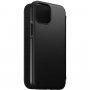 Nomad MagSafe Rugged Folio flip cover bőr tok - iPhone 13 mini - fekete