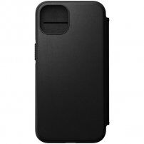 Nomad MagSafe Rugged Folio flip cover bőr tok - iPhone 13 - fekete