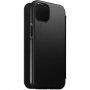 Nomad MagSafe Rugged Folio flip cover bőr tok - iPhone 13 - fekete