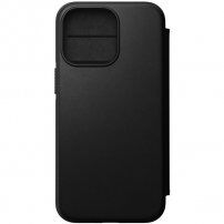 Nomad MagSafe Rugged Folio flip cover bőr tok - iPhone 13 Pro - fekete