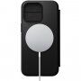 Nomad MagSafe Rugged Folio flip cover bőr tok - iPhone 13 Pro - fekete