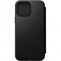 Nomad MagSafe Rugged Folio flip cover bőr tok - iPhone 13 Pro Max - fekete
