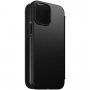 Nomad MagSafe Rugged Folio flip cover bőr tok - iPhone 13 Pro Max - fekete