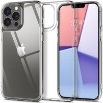 Spigen Quartz Hybrid fényes tok üveg hátlappal - iPhone 13 Pro Max - átlátszó