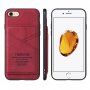 Taokkim retro stílusú PU bőr védőtok zsebbel iPhone 6 Plus / 6S Plus - piros