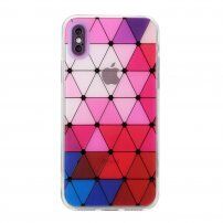 Puha tok üvegmozaik mintával - iPhone X / XS - lila