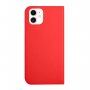 Mágneses flip cover tok iPhone 12 mini - piros