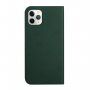 Mágneses flip cover tok iPhone 11 Pro Max - sötétzöld