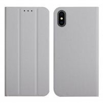 Mágneses flip cover tok iPhone X / XS - szürke