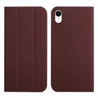 Mágneses flip cover tok iPhone XR - barna