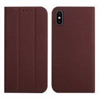 Mágneses flip cover tok iPhone XS Max - barna