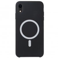 Szilikon tok Magsafe töltéstámogatással - iPhone XR - fekete