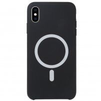 Szilikon tok Magsafe töltéstámogatással - iPhone XS Max - fekete