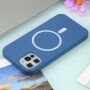 Szilikon tok Magsafe töltéstámogatással - iPhone 12 Pro Max - kék