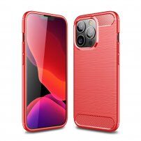Tartós tok csiszolt textúrával iPhone 13 Pro - piros
