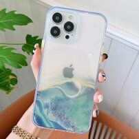 Tartós karcálló márvány mintás tok - iPhone 13 Pro Max - türkizkék